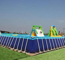 Сборный летний бассейн для турбазы 20 x 30 x 1 метр